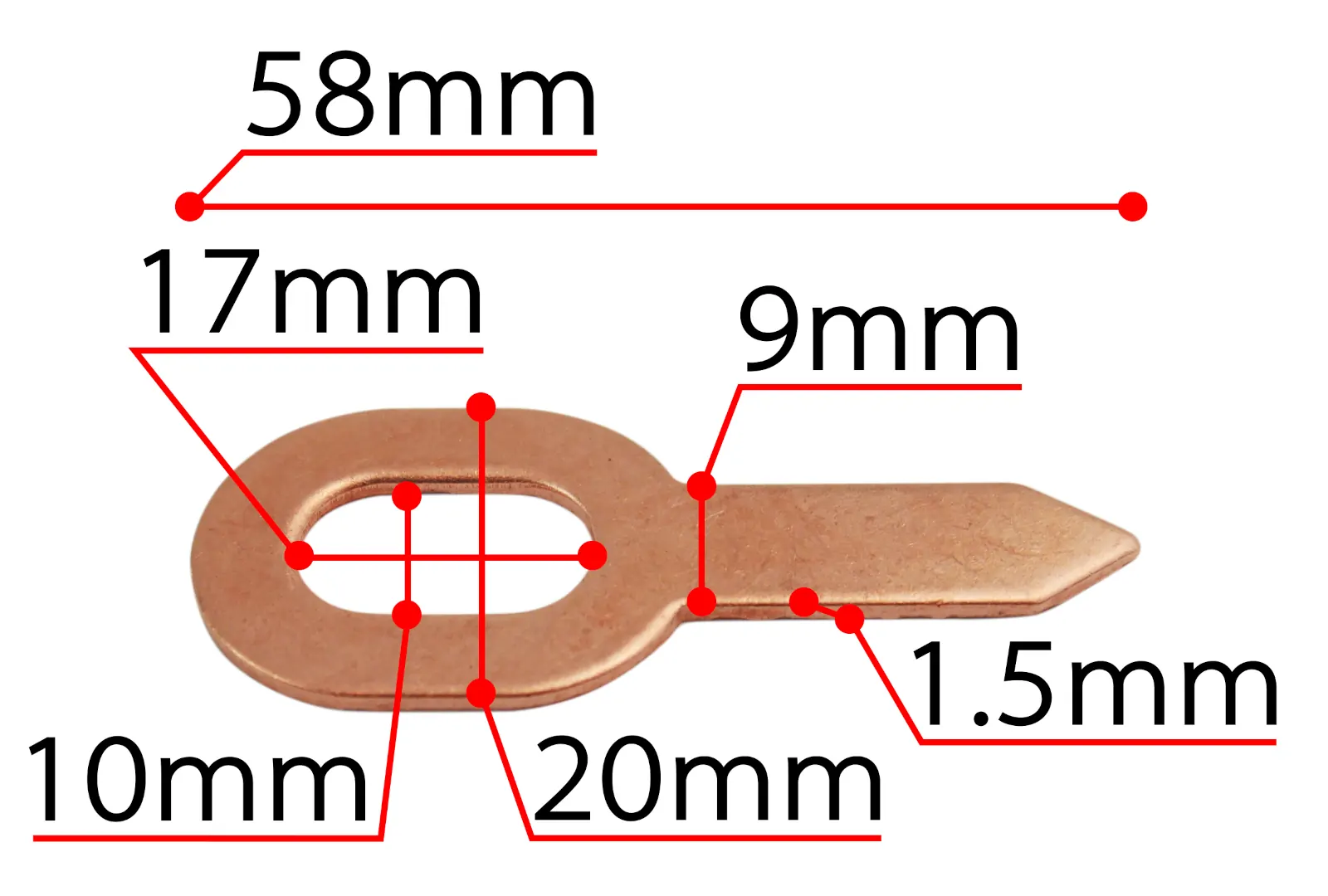Szpon 6-hakowy 4mm, bity 1.6mm, elektroda do podkładek OT 03